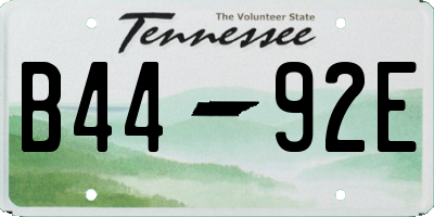 TN license plate B4492E