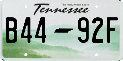 TN license plate B4492F