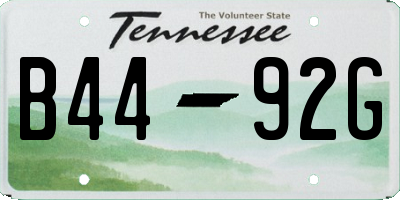 TN license plate B4492G