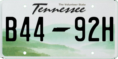 TN license plate B4492H