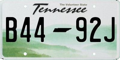 TN license plate B4492J