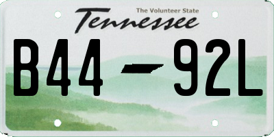 TN license plate B4492L