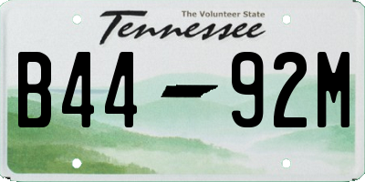 TN license plate B4492M