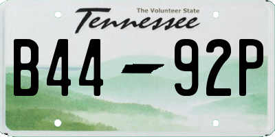 TN license plate B4492P