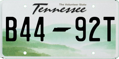 TN license plate B4492T