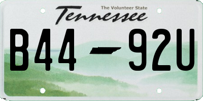 TN license plate B4492U