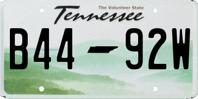 TN license plate B4492W