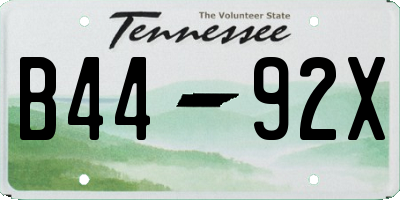 TN license plate B4492X