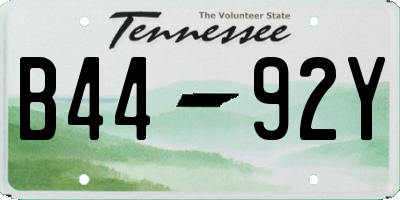 TN license plate B4492Y