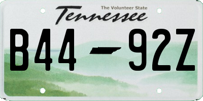 TN license plate B4492Z