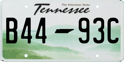 TN license plate B4493C