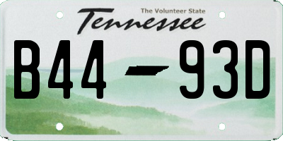 TN license plate B4493D