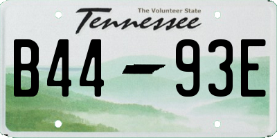 TN license plate B4493E