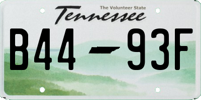 TN license plate B4493F