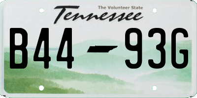 TN license plate B4493G