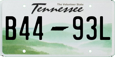 TN license plate B4493L