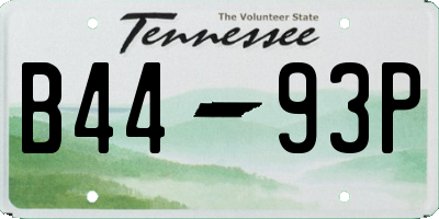 TN license plate B4493P