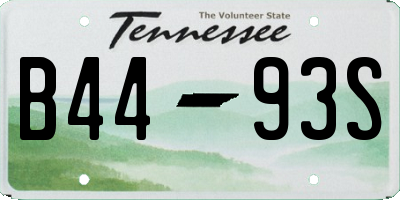TN license plate B4493S