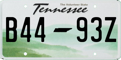 TN license plate B4493Z