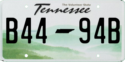 TN license plate B4494B