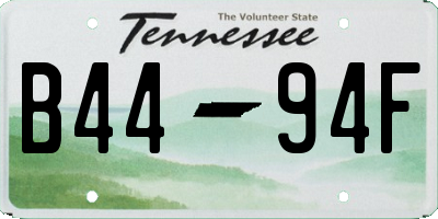TN license plate B4494F