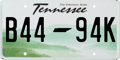 TN license plate B4494K