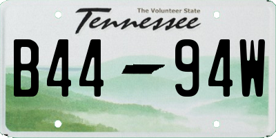 TN license plate B4494W