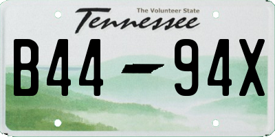 TN license plate B4494X