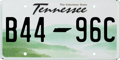 TN license plate B4496C