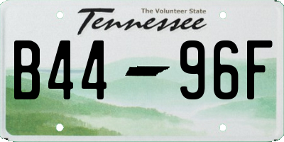 TN license plate B4496F