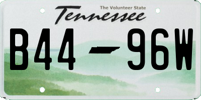 TN license plate B4496W