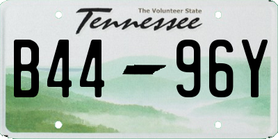 TN license plate B4496Y