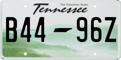 TN license plate B4496Z