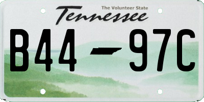 TN license plate B4497C