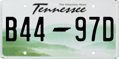 TN license plate B4497D