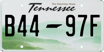 TN license plate B4497F