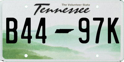 TN license plate B4497K