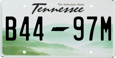 TN license plate B4497M