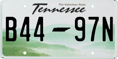 TN license plate B4497N