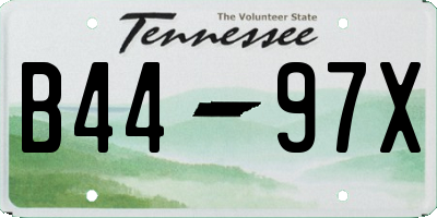 TN license plate B4497X