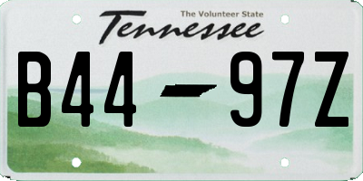 TN license plate B4497Z