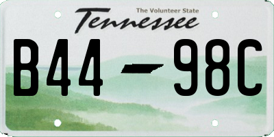 TN license plate B4498C