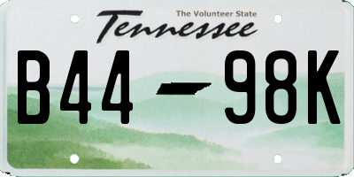 TN license plate B4498K