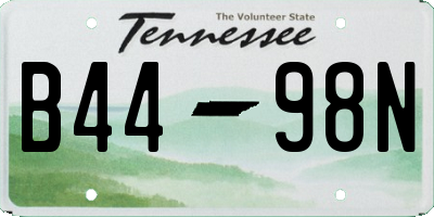 TN license plate B4498N