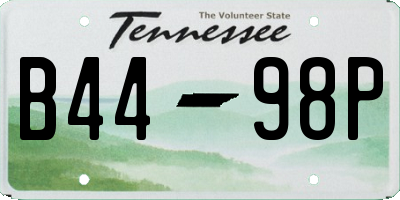 TN license plate B4498P