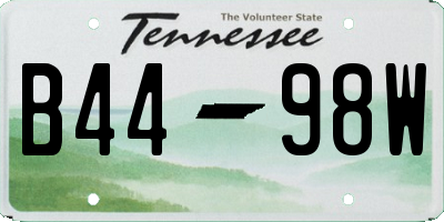 TN license plate B4498W