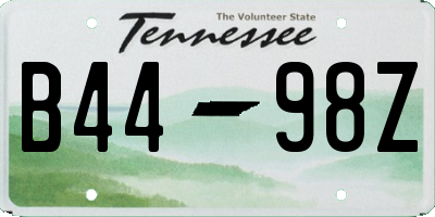 TN license plate B4498Z