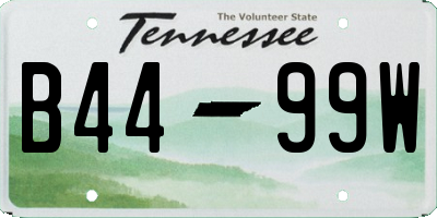 TN license plate B4499W