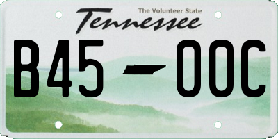 TN license plate B4500C