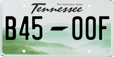 TN license plate B4500F